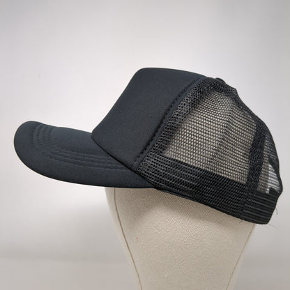 Unbranded Snapback Mesh Back Trucker Hat Black OSFA Blank Solid