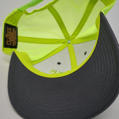 Yupoong Trucker Hat Gray Green One Size Mesh Back Snapback Bunker Baits Fishing