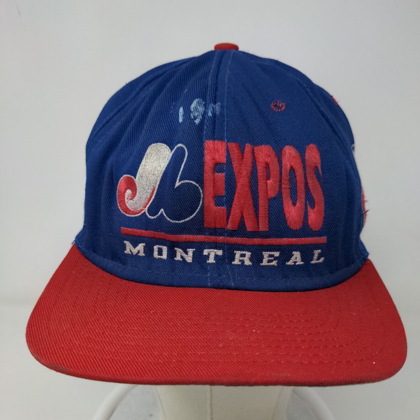 JB Expos Men's Snapback Hat Blue Red Embroidered Logo Adjustable