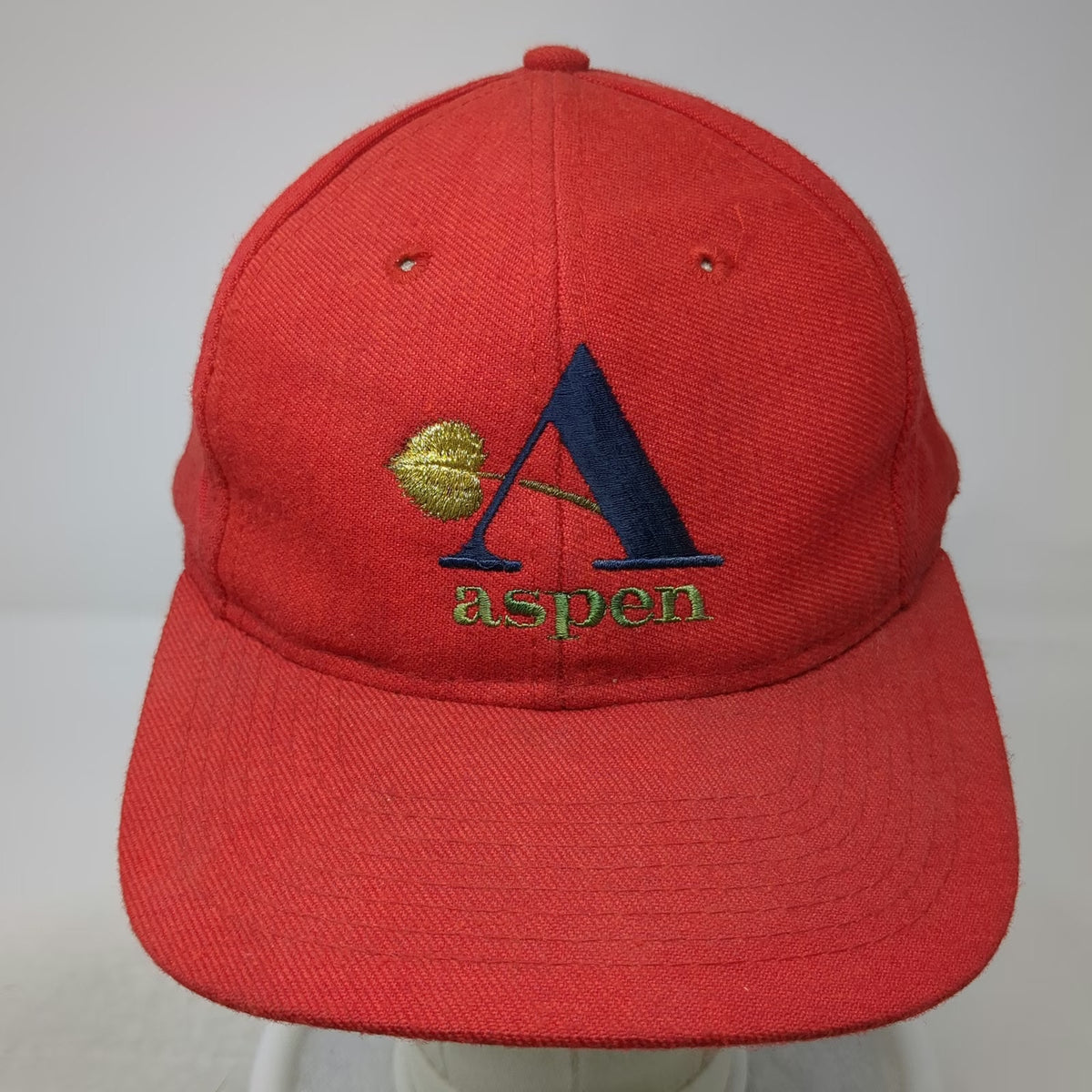 Sportcap Snapback Red Hat One Size Green Underbrim Embroidered Aspen Logo