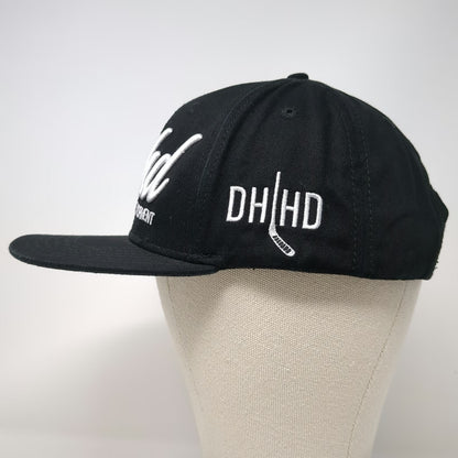 DH HD Snapback Hat Black One Size Hockey Development Logo Flat Brim Embroidered