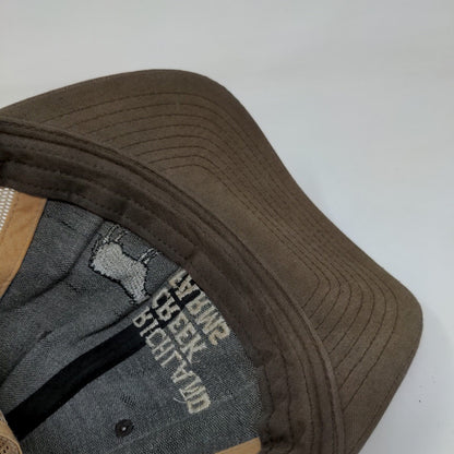 Richland Creek Farms Saluda SC Snapback Trucker Hat Brown One Size Mesh Back