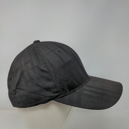 Quiksilver Fitted Hat Black Large-XL Embroidered Plaid 6 Panel Flexfit