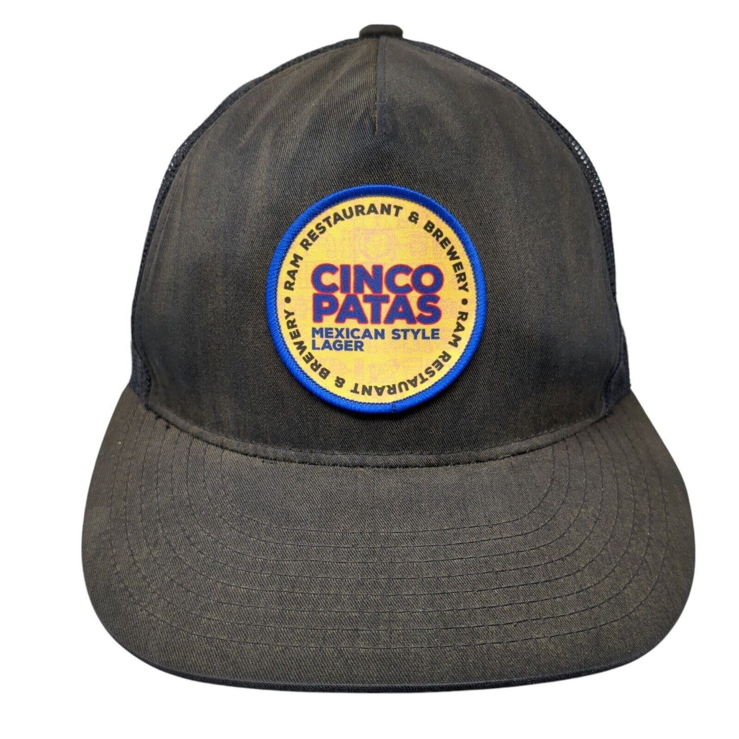 Cinco Patas Mexican Style Lager Snapback Trucker Hat Black OS Mesh Back Yupoong