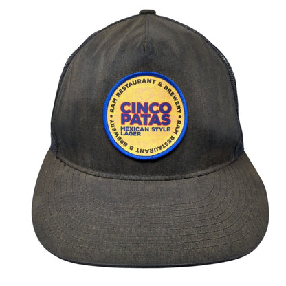 Cinco Patas Mexican Style Lager Snapback Trucker Hat Black OS Mesh Back Yupoong