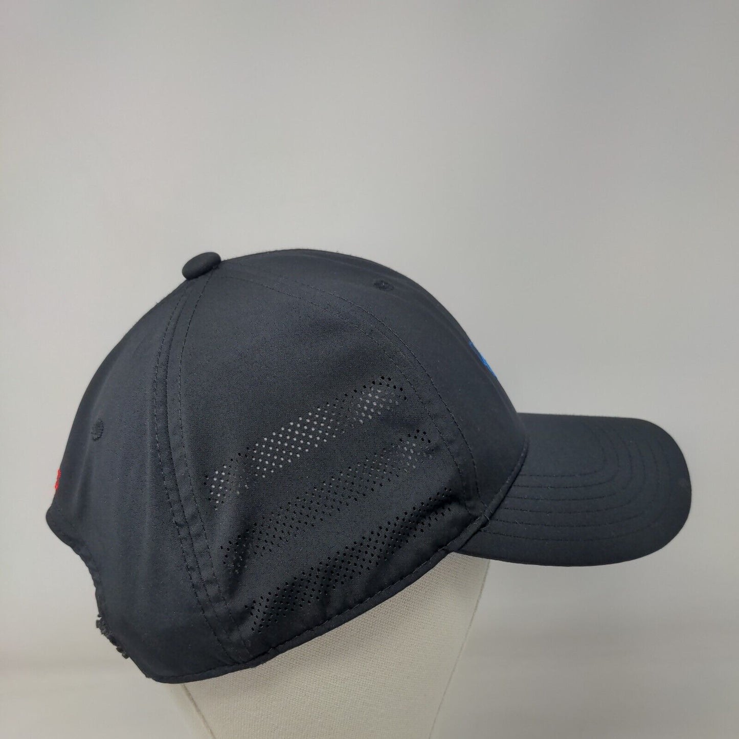Adidas Snapback Hat Black OSFM Embroidered Trefoil Adjustable 6 Panel