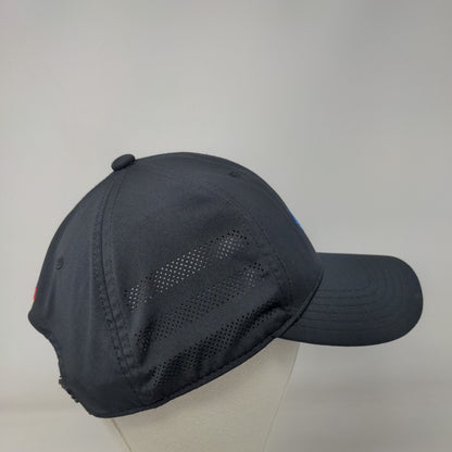 Adidas Snapback Hat Black OSFM Embroidered Trefoil Adjustable 6 Panel