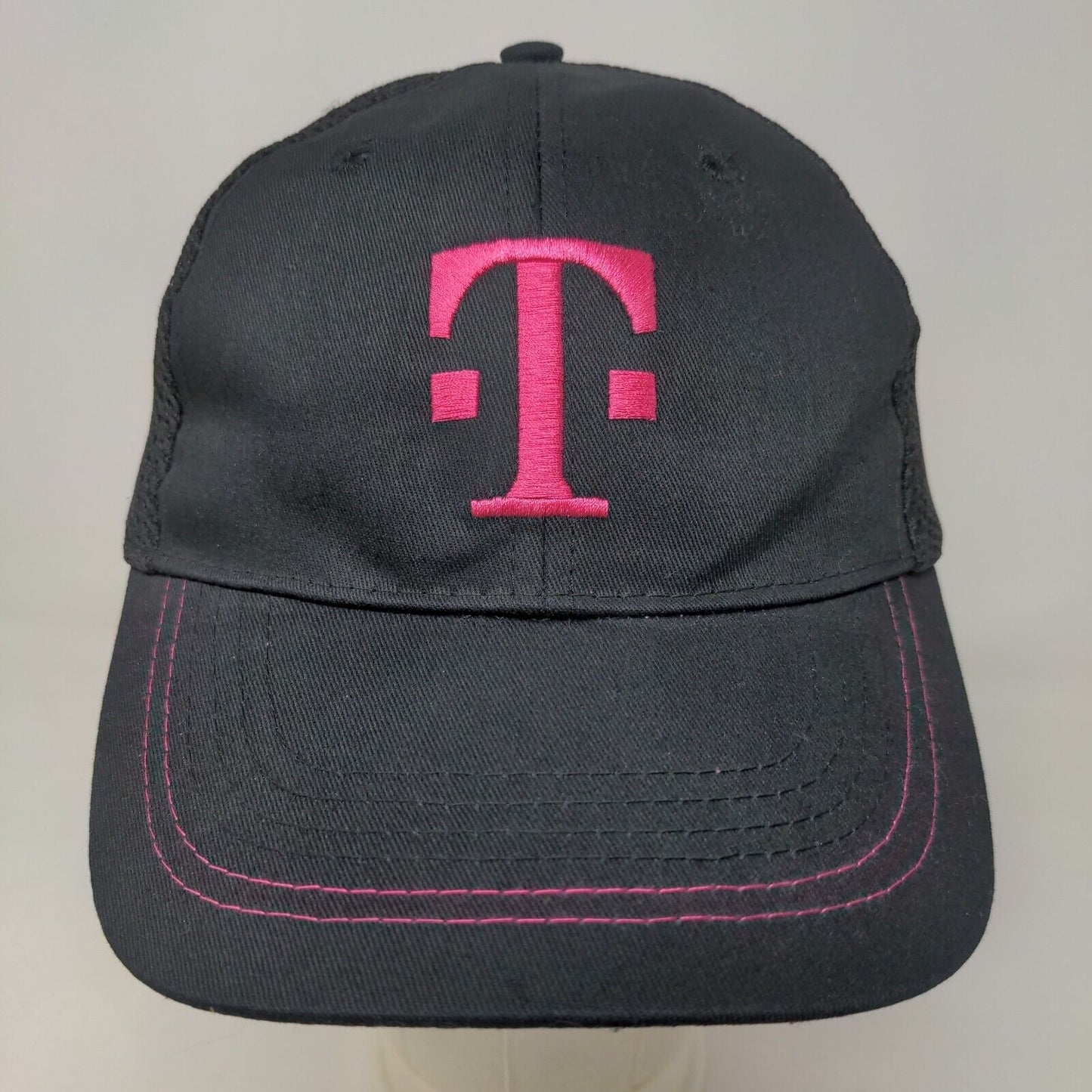 T Mobile Tuesdays Women's Mesh Back Strapback Hat Black Pink OSFA