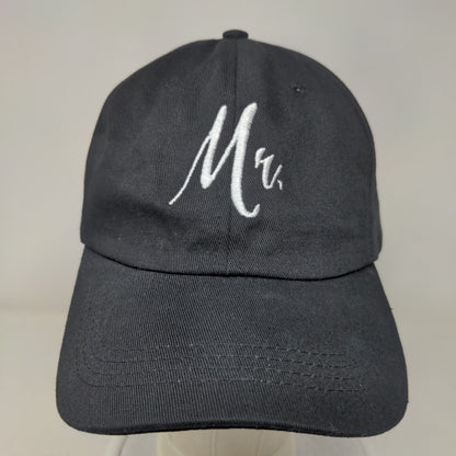 Mr. Slideback Hat Black One Size Adjustable Embroidered 6 Panel Cotton