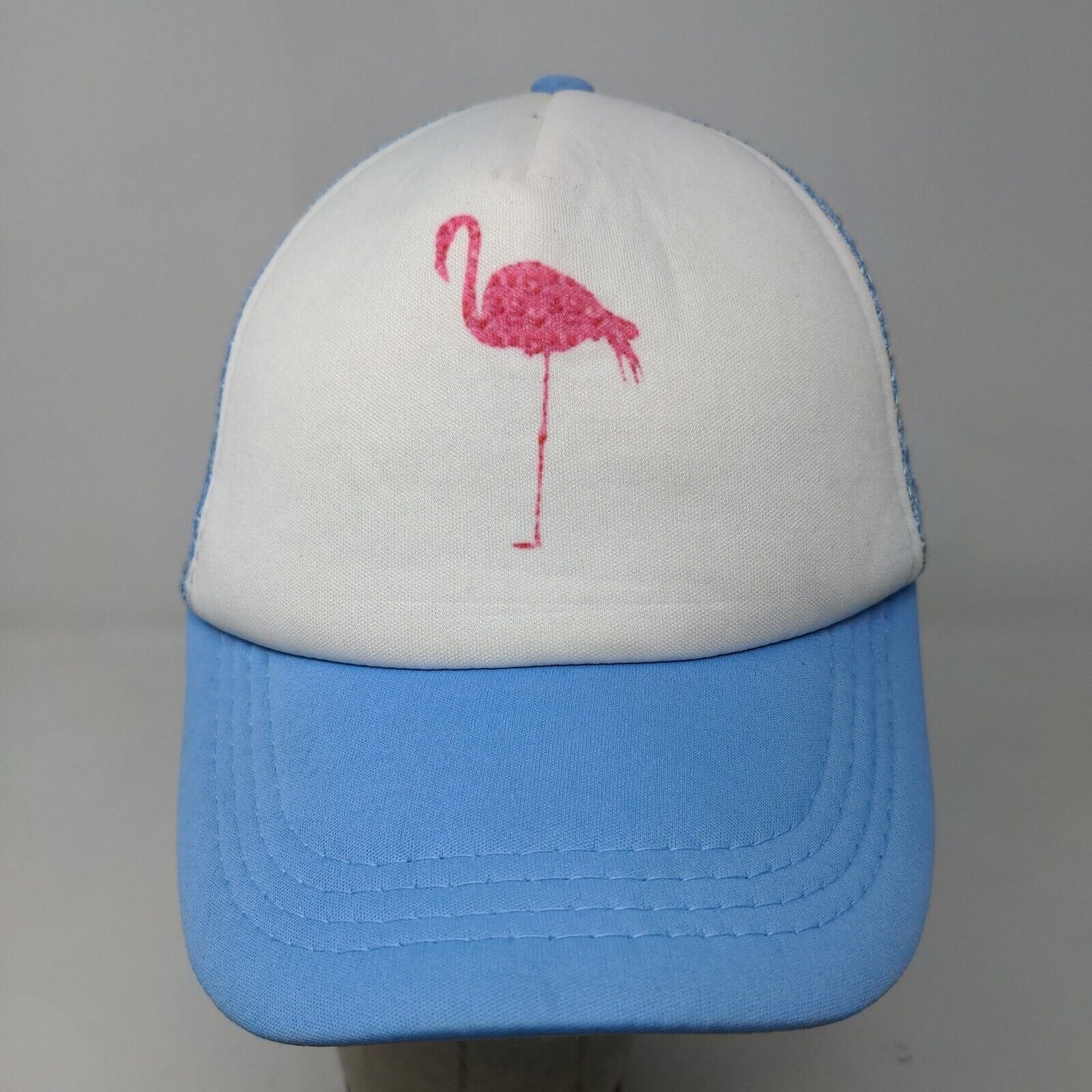 Unbranded Men's Snapback Mesh Back Hat Blue White Flamingo Print Adjustable