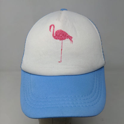 Unbranded Men's Snapback Mesh Back Hat Blue White Flamingo Print Adjustable