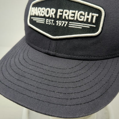 Harbor Freight Trucker Hat Gray One Size Mesh Snapback Patch Logo HFT Est 1977