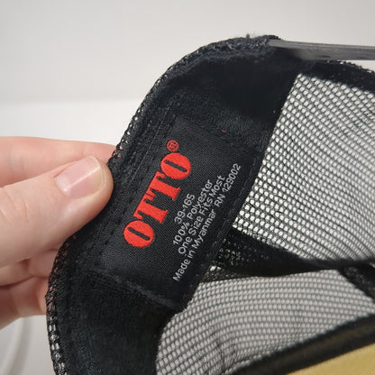 JB Snapback Trucker Hat Black One Size Adjustable Mesh Back 6 Panel Otto