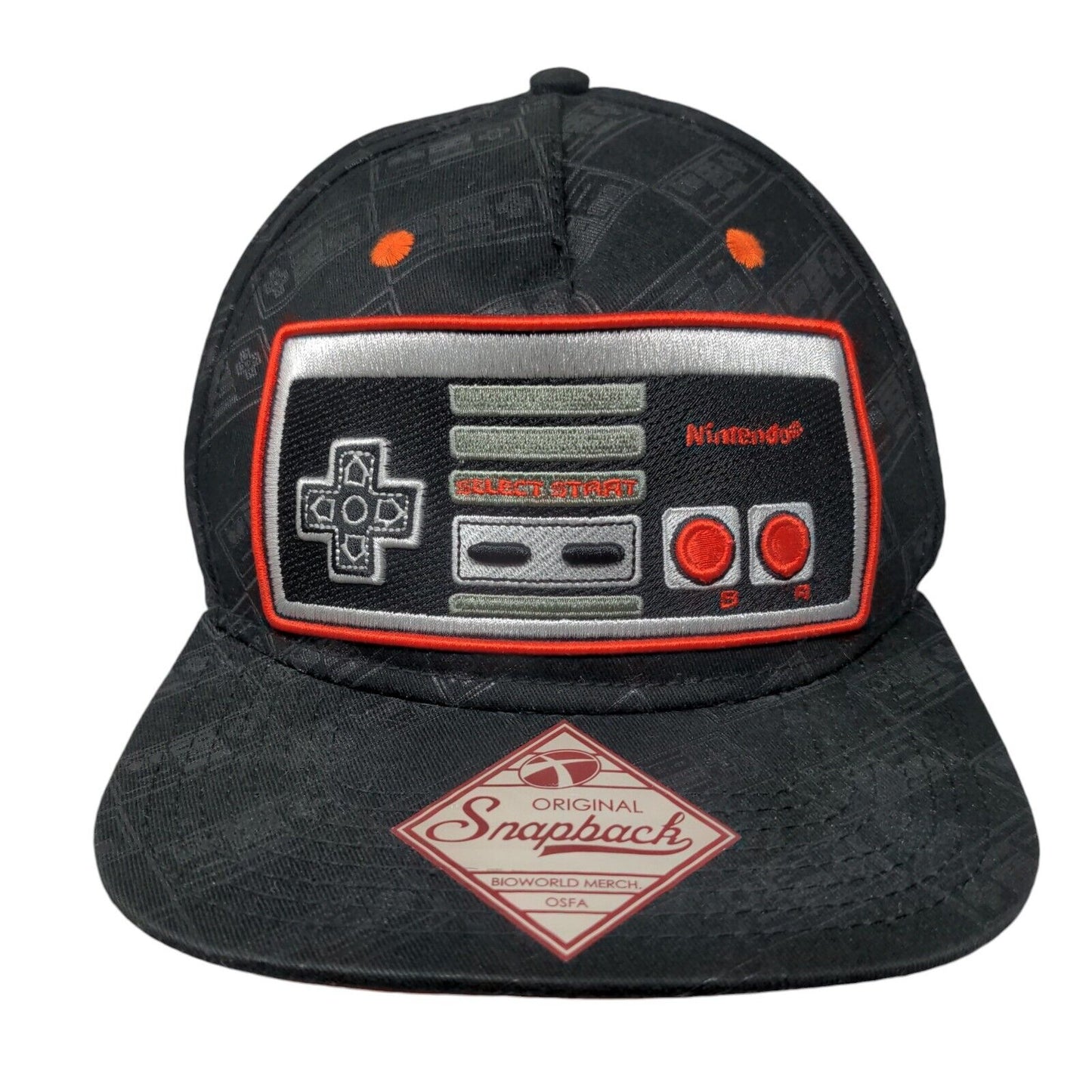 Nintendo NES Controller Snapback Hat Black OSFM Adjustable Embroidered 6 Panel