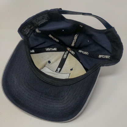 Rip Curl Snapback Hat Blue One Size Adjustable Embroidered Vented Holes 6 Panel