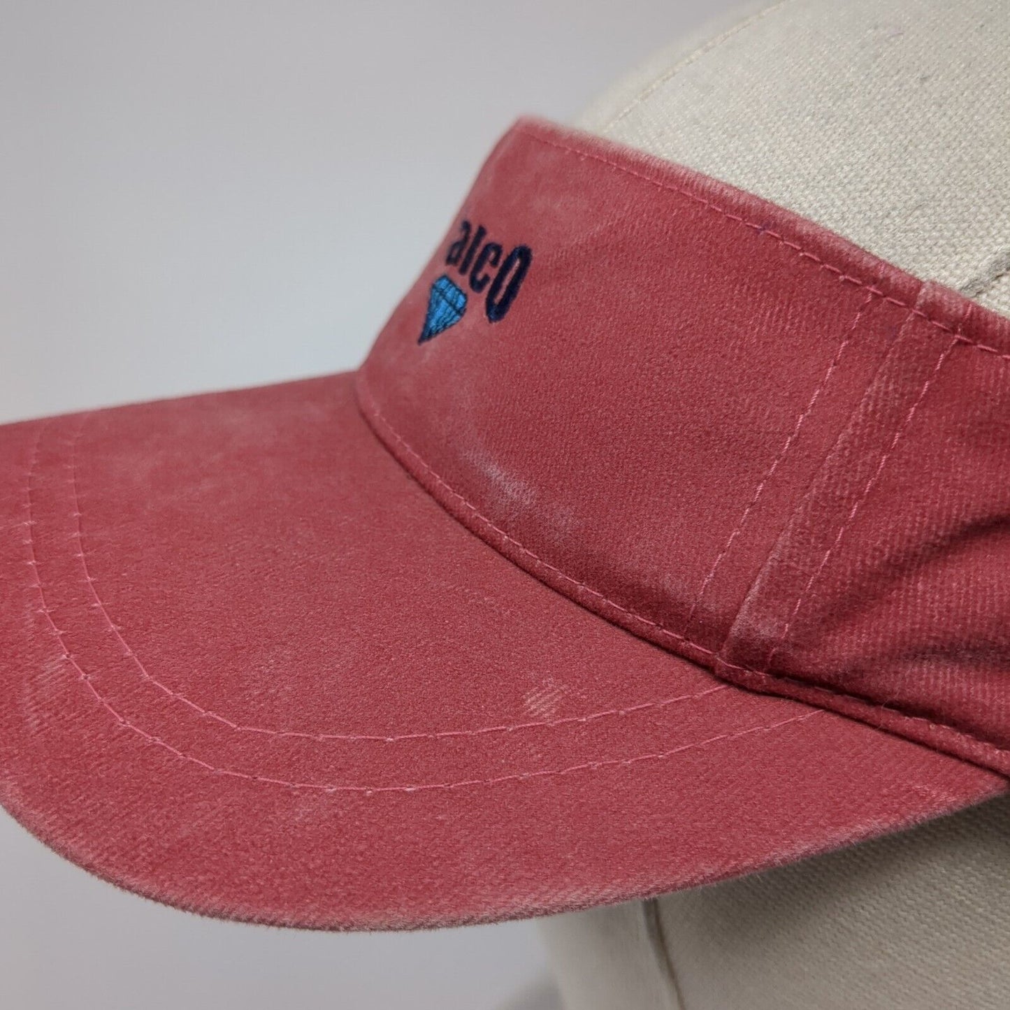 Talco Diamond Sun Visor Hat Red OSFA Adjustable Embroidered Adjustable Legend