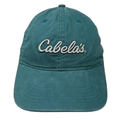 Cabela's Baseball Cap Green One Size Script Logo Strapback Adjustable Hat