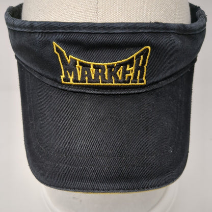 Marker Strapback Sun Visor Cap Black One Size Adjustable Embroidered Lightweight