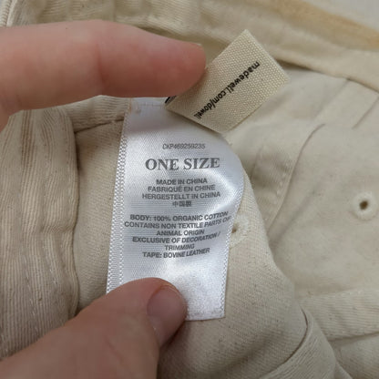 Madewell Baseball Cap Beige One Size Leather Strapback Organic Cotton Hat Plain