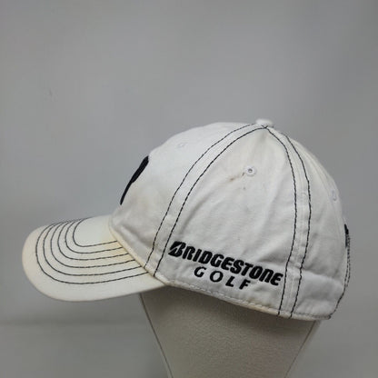 Bridgestone Golf Slideback Hat White One Size Embroidered Adjustable
