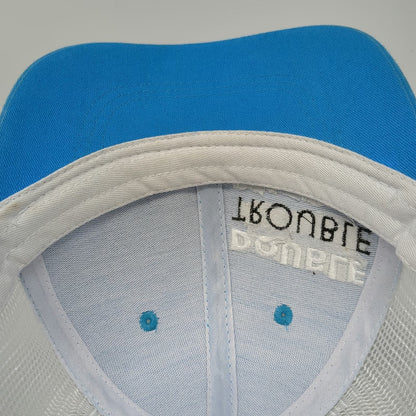 Vie Trucker Hat Blue One Size Double Trouble Bail Bonds Mesh Snapback Phone Num