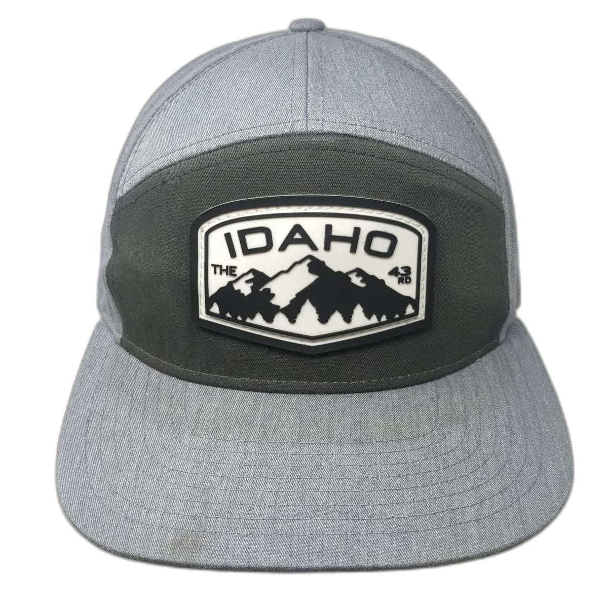 Richardson Baseball Cap Gray One Size Idaho Mountain Patch 7 Panel Strapback Hat