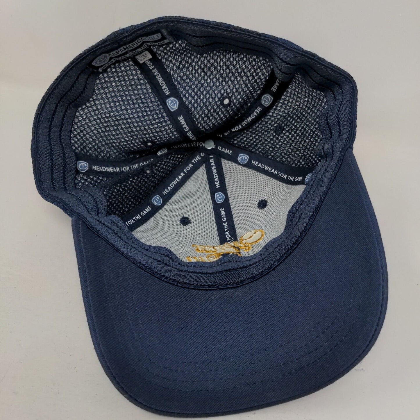 Cypress Run Fitted Mesh Back Golf Hat Blue S/M Embroidered Cap America