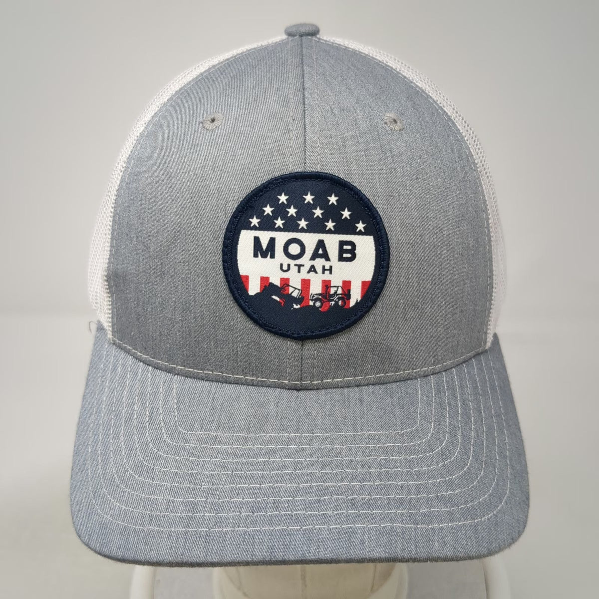 Richardson Trucker Hat Gray One Size Moab Utah Off-Road Jeep Patch Snapback