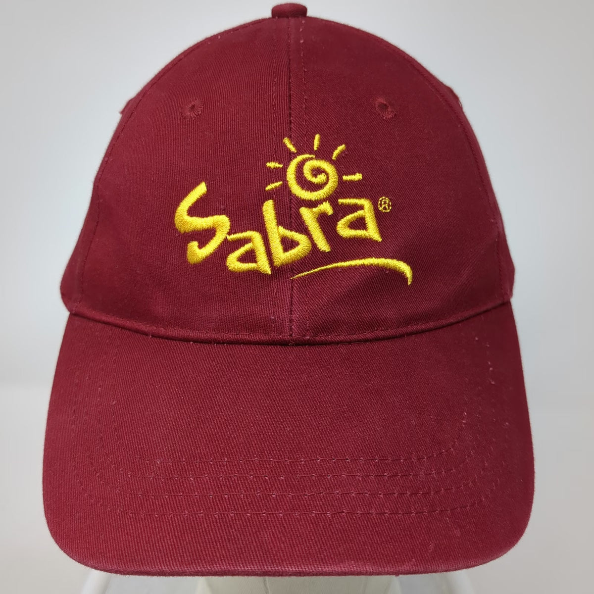 Sabra Logo Baseball Cap Red One Size Strapback Adjustable Cotton Embroidered Hat