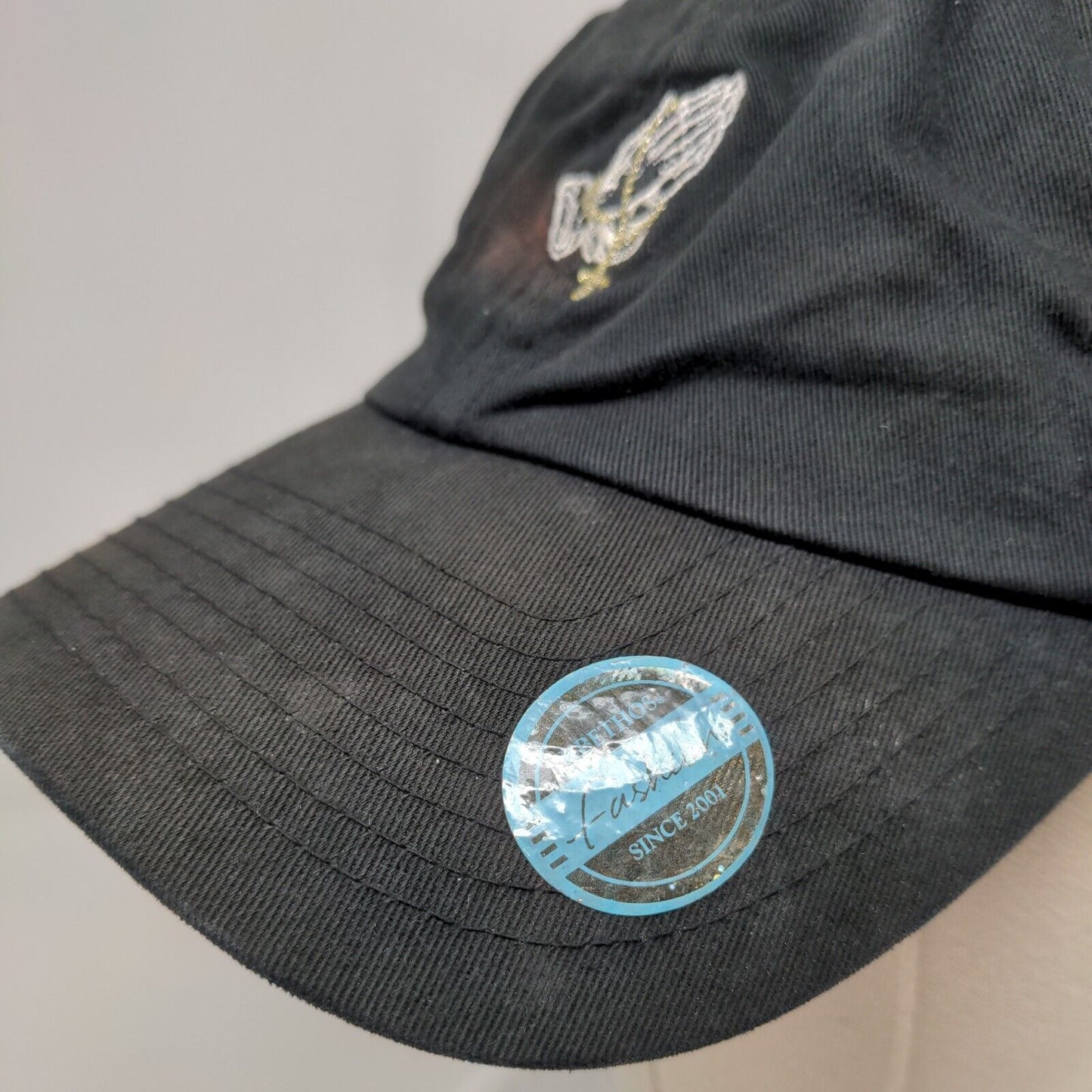 Praying Hands Rosary Slideback Hat Black One Size Embroidered KB ETHOS