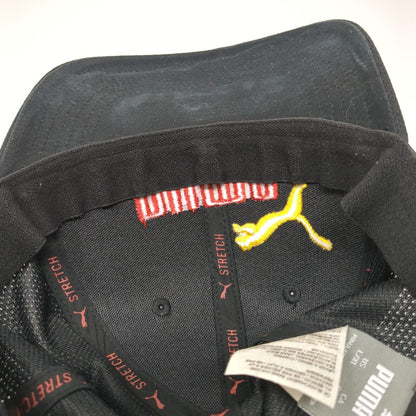 Puma Spell Out Fitted Hat Black L/XL Embroidered Logo Stretch Outdoor