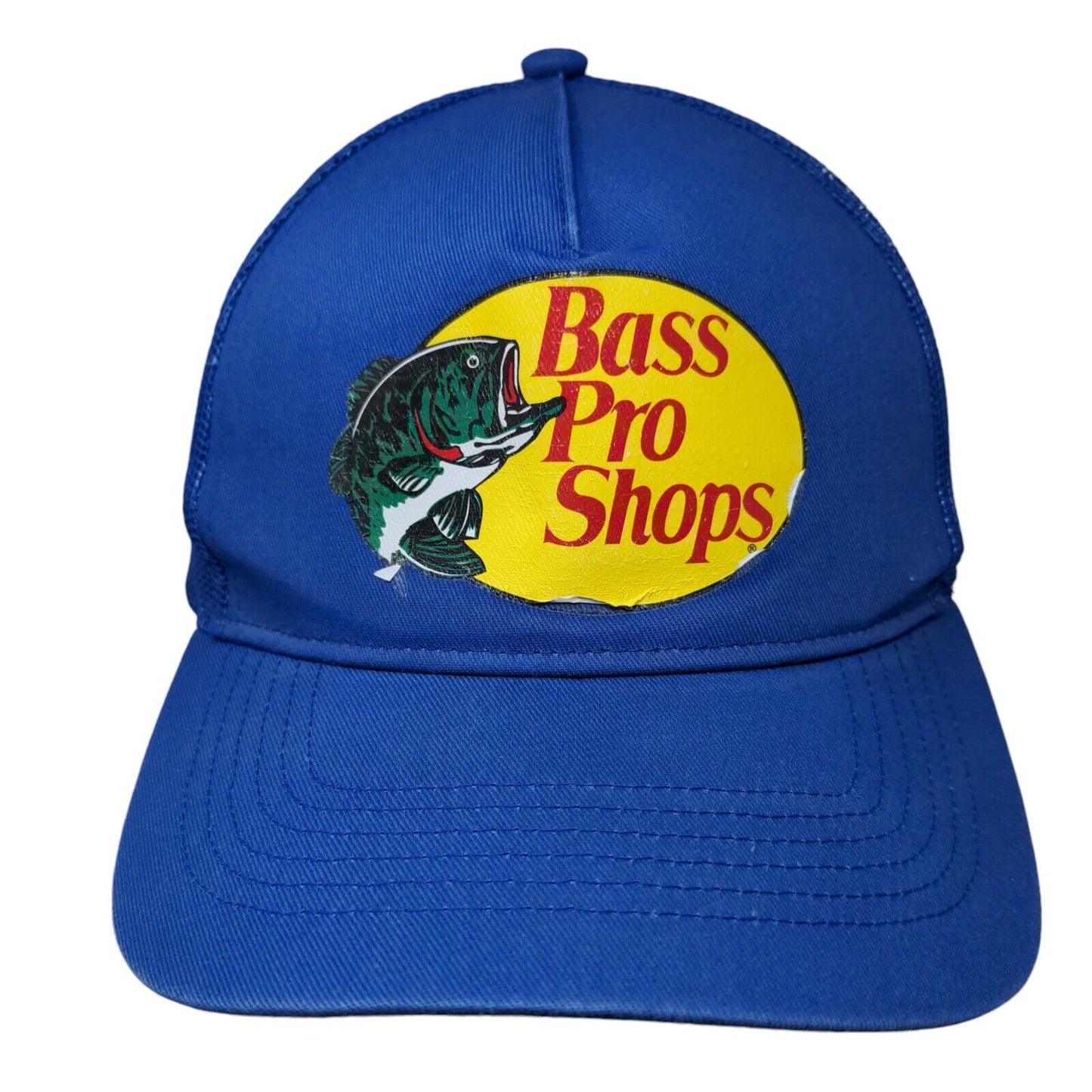 Bass Pro Shops Snapback Trucker Hat Blue OSFM Adjustable Mesh Back Gone Fishing