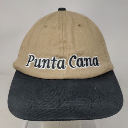 Punta Cana Slideback Hat Tan One Size Embroidered Colorblock 6 Panel