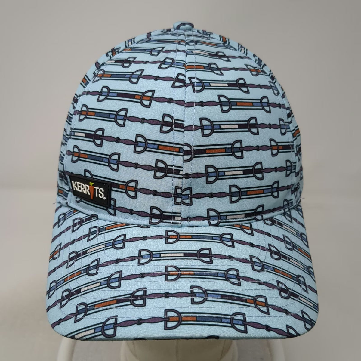 Kerrits Snapback Hat Blue One Size Polyester Equestrian Horse Bit Print Pattern
