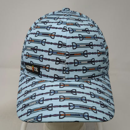 Kerrits Snapback Hat Blue One Size Polyester Equestrian Horse Bit Print Pattern