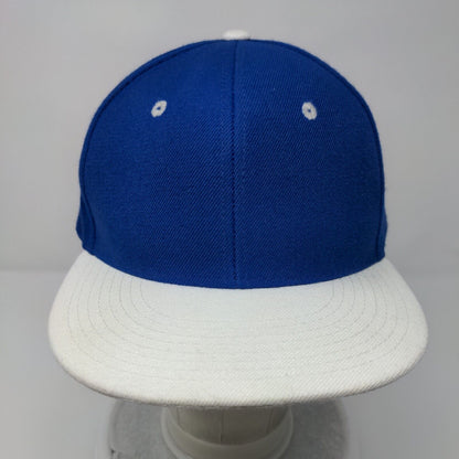Unbranded Snapback Hat Blue OSFM Adjustable Vented Holes 6 Panel Blank Acrylic