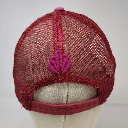 prAna Trucker Hat Pink One Size Mandala Floral Pattern Mesh Back Snapback Logo