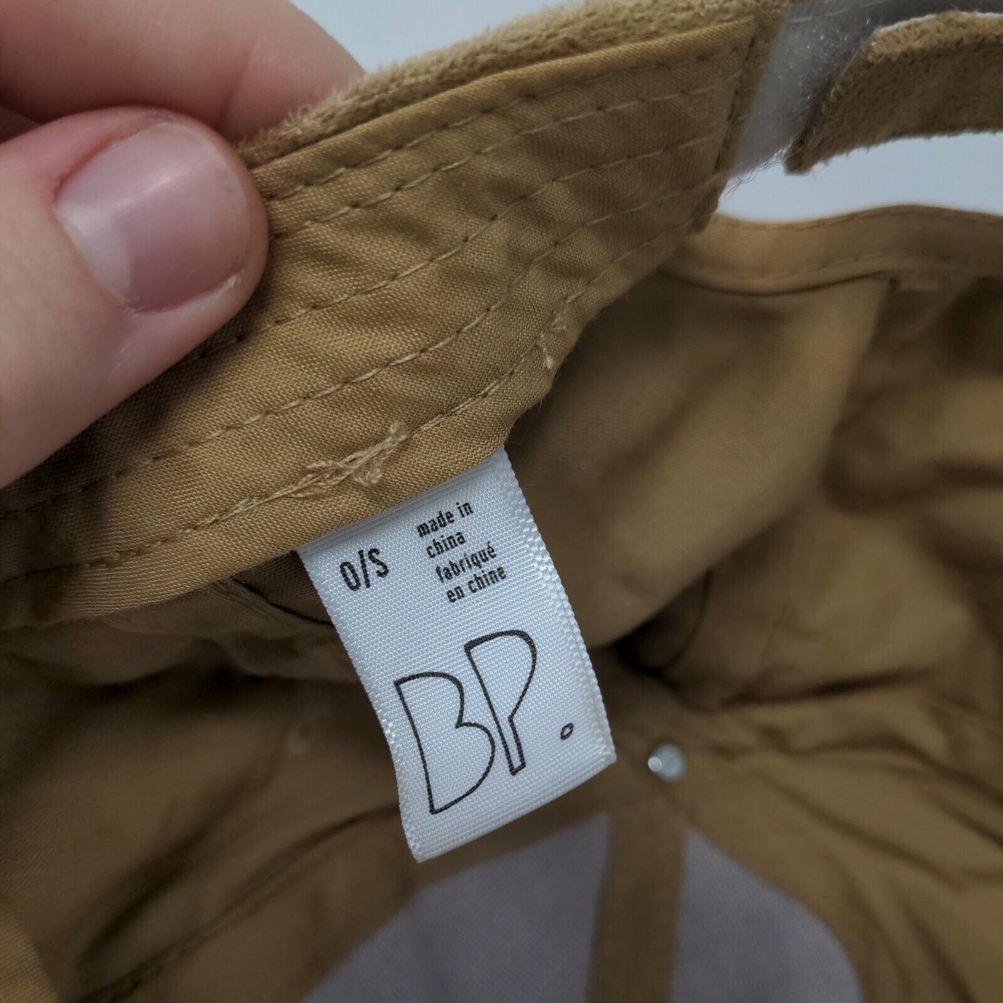 BP. Strapback Hat Tan OSFA Adjustable Solid Blank Vent Holes Suede