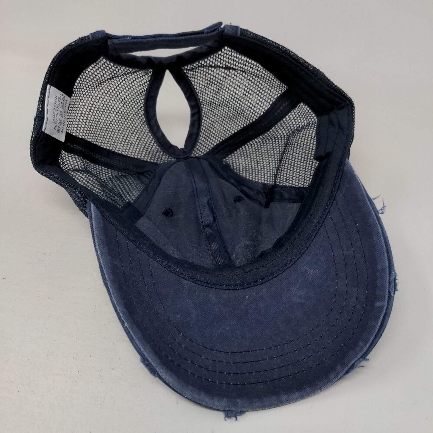 Unbranded Strapback Mesh Back Trucker Hat Blue One Size Adjustable Blank