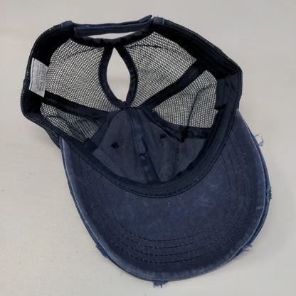 Unbranded Strapback Mesh Back Trucker Hat Blue One Size Adjustable Blank