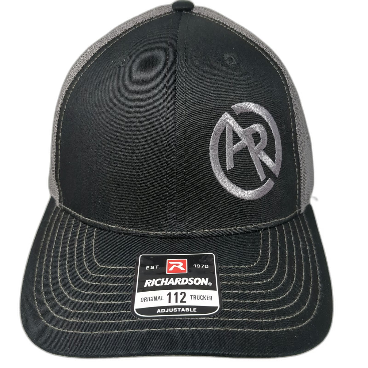 Richardson Trucker Hat Black One Size GoAutoRanch AR Logo Snapback Mesh 112