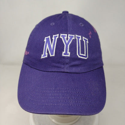 NYU New York University Slideback Hat Purple OSFA Embroidered Distressed