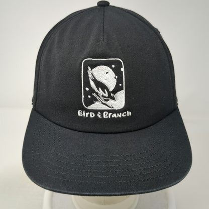 Known Supply Bird & Branch 5 Panel Hat Black One Size Organic Cotton Slideback