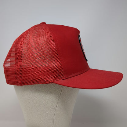 Designer Award Trucker Hat Red OS B&G Equipment Mesh Snapback Patch Vintage