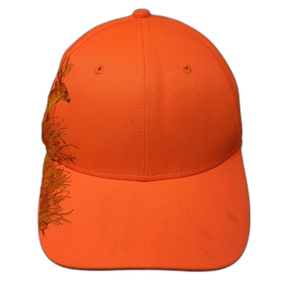 Authentic Wildlife Series Baseball Cap Orange One Size Embroidered Buck Hunt Hat