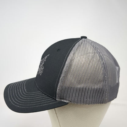 Richardson Trucker Hat Black Gray One Size Snapback Mesh Logo Custom Truck