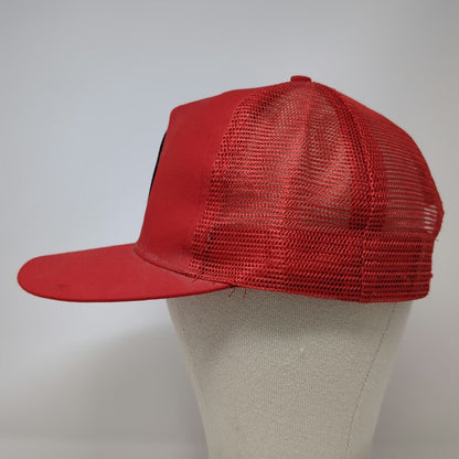 Designer Award Trucker Hat Red OS B&G Equipment Mesh Snapback Patch Vintage