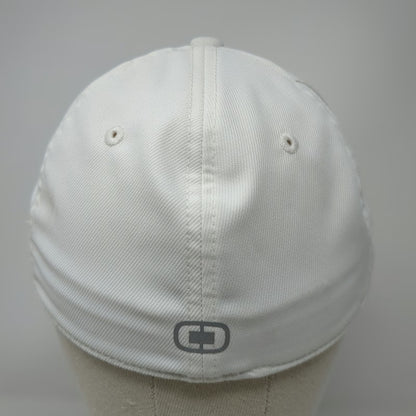 OGIO Baseball Cap White M Simplot Logo Stretch Fit Curved Brim Performance Hat