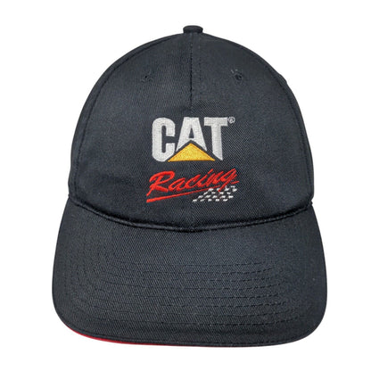 CAT Racing Strapback Hat Black One Size Adjustable Embroidered Vented Holes