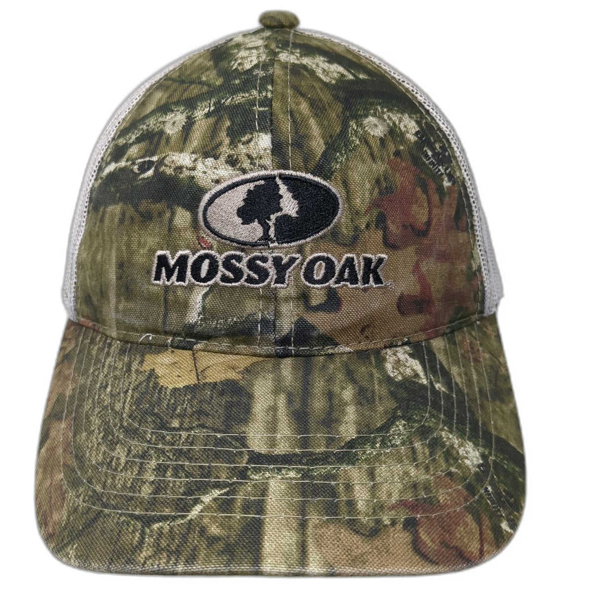 Mossy Oak Baseball Cap Green One Size Camo Mesh Back Strapback Embroidered Hat
